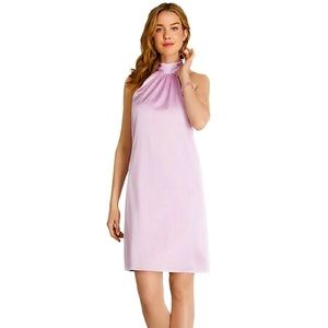 Le Chateau Satin Halter Mini Dress